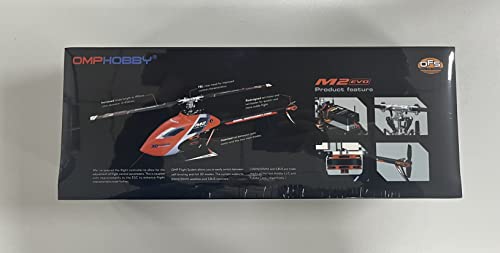 OMPHOBBY M2 EVO RC Helicopter for Adults Dual Brushless Motors Direct Drive 6CH RC Helicopter Remote Controlled Outdoor Superior 3D Remote Control Aeroplane Upgraded Mini Drone BNF (Red)
