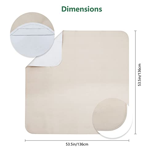 136cm (53in) Double Sided Vegan Leather Splat Mat Under High Chair, Large Waterproof Baby Play Mat, Wipe Clean Kids Mess Mat, Outdoor Picnic Blanket&Beach Mat, Non Toxic&Foldable, LEASURE