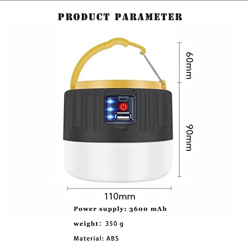 DUUKOA Solar LED Camping Light Rechargeable Emergency Lantern Remote Control Tent Lights 3 Light Modes, Waterproof ,Black