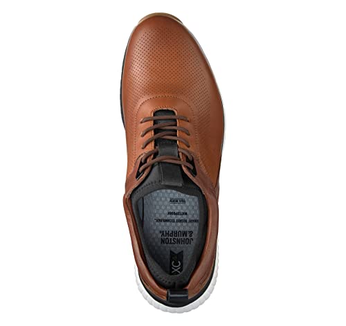Johnston & Murphy Men's XC4 H1-Luxe Hybrid Golf Shoes | Waterproof Leather | Lightweight |  Memory-Foam Cushioning, Tan Waterproof Full Grain, 11