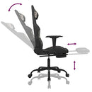 vidaXL Gaming Chair with Footrest Swivel Computer Chair Throne Recliner Armchair Office Bedroom Adjustable Black and Camouflage Fabric