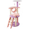 Floofi 101cm Galaxy Plush Multi-Level Cat Condo Cat Tree Play House Tower Scratching Post Pink Purple