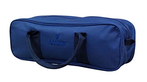 Acclaim Bruges Three Bowls Twin Handle Mini Nylon Level Green Lawn Flat Short Mat Indoor & Outdoor Locker Bowling Bag (Navy Blue)