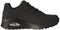 Skechers Women's Uno - Stand On Air Lace-Up Sneaker, Black/Black, US 9