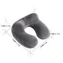 Inflatable Travel Pillow - 100% Soft Velvet Neck Support for Travel, Planes, Trains, Cars and Offices with Compact Carry Bag, Breathable and Washable Cover, Grey