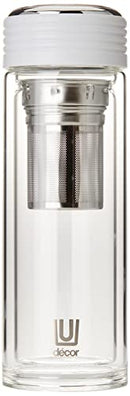 Decor Double Wall Glass Tea Infuser, 380ml Capacity, Assorted