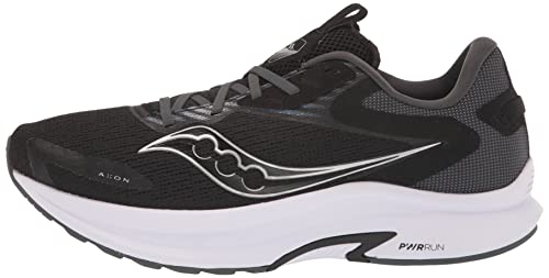 Saucony Men's Axon 2 Running Shoe, Black/White, 9 US