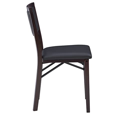 (Espresso) - Linon Keira Padded Folding Dining Chairs - Set of 2