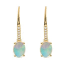 Gin & Grace 14K Yellow Gold Natural Ethiopian Opal Earrings With Diamonds For Women