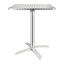 Bolero Pedestal Stainless Steel Flip Top Square Bistro Table, 60 cm Size