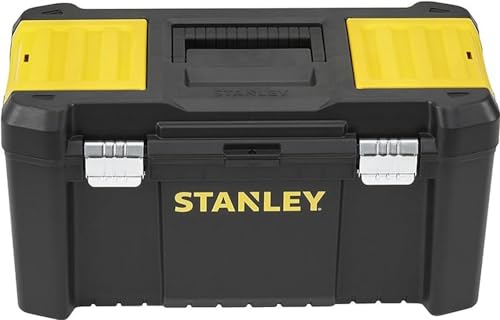 Stanley STST1-75521 Essential 19" Toolbox with Metal latches, Black/Yellow, Inch