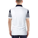 LUJENGEFA Mens Polo Shirt Stripe Short Sleeve Regular Tops Classic Casual Golf Contrast Color T-Shirt White