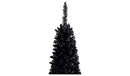 SHATCHI 4Ft-8Ft Artificial Flocked Slim Christmas Pencil Tree Holiday Home Decorations with Pointed Tips and Metal Stand (Snow Black/White/Frosty Green), 4ft