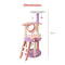 Floofi 101cm Galaxy Plush Multi-Level Cat Condo Cat Tree Play House Tower Scratching Post Pink Purple