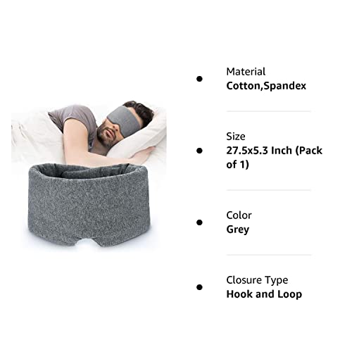 mavogel Cotton Sleep Eye Mask - Updated Design Light Blocking Sleep Mask,  Soft and Comfortable Night Eye Mask for Men Women, Eye Blinder for Travel/ Sleeping/Shift Work, Includes Travel Pouch, Grey : 