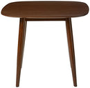 Bass Mid Century Modern Square Faux Wood Dining Table, Walnut Finish