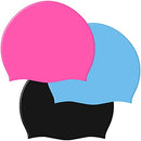 3 Pack Silicone Swimming Caps, SENHAI Unisex Waterproof Durable Elastic Swim Caps for Swimmers with Long, Thick or Curly Hair, Fit for Kids, Women, Men - Light Blue, Rose Red, Black