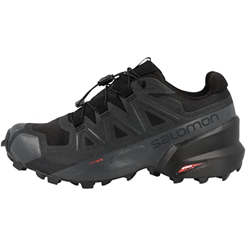 Salomon Men's Speedcross 5 GTX W Trail Running, Black/Black/Phantom, 5