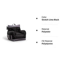 Big Joe Dorm Bean Bag Chair with Drink Holder and Pocket, Two Tone Black Smartmax, Durable Polyester Nylon Blend, 3 feet