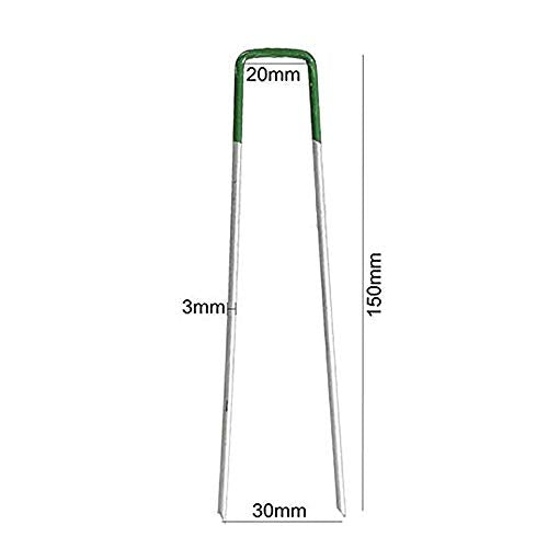 50x 6'' Garden Turf U Pins Metal Galvanised Pegs Staples Weed Artificial Grass Half Green