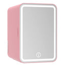 Cobuy Portable 8L Mini Makeup Fridge with LED Makeup Mirror Cosmetics Refrigerator Cooler, Pink