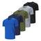 ZENGVEE 5 Pack Men's Workout Running Shirts Athletic Gym Tops Quick-Dry Moisture Wicking Breathable Sport Tee Crew Neck Short Sleeve T-Shirts for Outdoor Sportswear(510-Black Grey Green Navy Blue-XL)