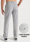 Libin Mens Golf Pants Slim Fit Stretch Work Dress Pants 30"/32" Quick Dry Lightweight Casual Comfort with Pockets, Light Grey, 32W x 32L