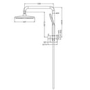 Decaura 9" Rain Shower Head Set 2 in 1 Shower Rail Wall Mounted 3-Mode Handheld Spray Round Bathroom(Chrome)