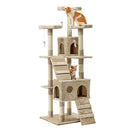 i.Pet Cat Tree Large Cats Tower Ultimate Scratching Post, 180cm Height Beige Pet Scratcher Cardboard Posts Indoor Kittens Wooden Play House Towers and Trees Corner Toys, with Condo Ladder Hanging Toy