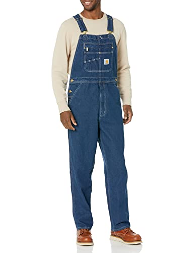 Carhartt mens Loose Fit Denim Bib Overall, Darkstone, 36W x 34L