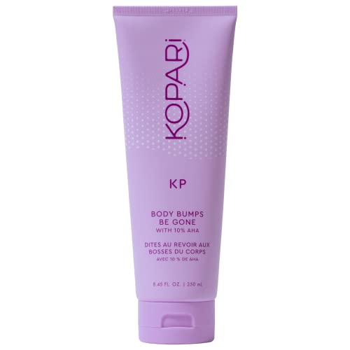 Kopari KP Body Bumps Be Gone Exfoliating Body Scrub with 10% AHA, Volcanic Sand, Coconut Shells & Green Tea Extract, Exfoliator Wash to Smooth Skin, Reduce Bumps, Clear Pores, 8.45 fl oz Bottle
