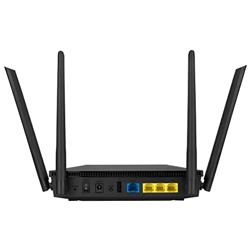 ASUS RT-AX53U (AX1800) Dual Band WiFi 6 Extendable Router, Subscription-free Network Security, Instant Guard, Parental Control, Built-in VPN, AiMesh Compatible, Gaming & Streaming, Smart Home, USB