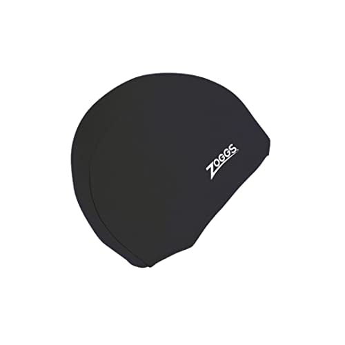 Zoggs Deluxe Stretch Fabric Swim Cap, Black