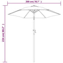 vidaXL Parasol Aluminium Tilt Canopy Garden Backyard Sun Shade Outdoor Market Umbrella Taupe 200x211cm