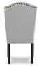 Signature Design by Ashley Jeanette Traditional 20" Tufted Upholstered Wingback Dining Chair, 2 Count, Light Gray