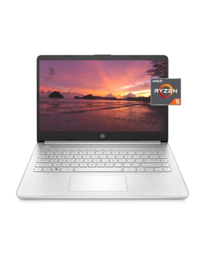 HP 14 Laptop, AMD Ryzen 5 5500U, 8 GB RAM, 256 GB SSD Storage, 14-inch Full HD Display, Windows 11 Home, Thin & Portable, Micro-edge & Anti-glare Screen, Long Battery Life (14-fq1025nr, 2021)