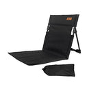 koolsoo Beach Chair with Back Support Foldable Chair Easy to Fold and Carry Beach Lounger Portable Stadium Chair Beach Floor Chair for Park Trekking, Black