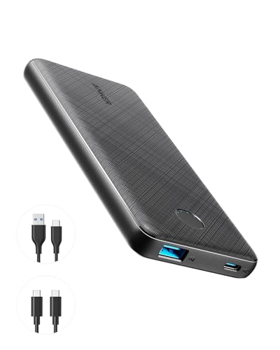 Anker Power Bank, USB-C Portable Charger 10000mAh with 20W Power Delivery, PowerCore Slim 10000 PD for iPhone 12/12 Mini/12 Pro/12 Pro Max, S10, Pixel 3, and More (Charger Not Included) (Black)