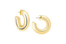 JANIS BY JANIS SAVITT High Polished 18K Yellow Gold Plated Medium Hoop Earrings