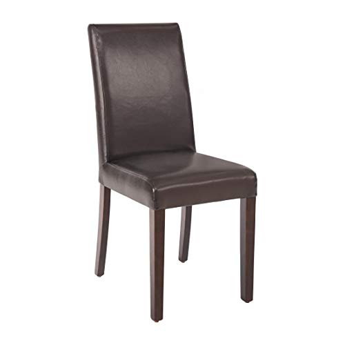 Bolero Faux Leather Dining Chairs Brown (Pack of 2)