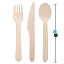 H&S 150pcs Wooden Cutlery Set Disposable Biodegradable Wood Eco Friendly for Party - 50 Forks, 50 Knives, 50 Spoons