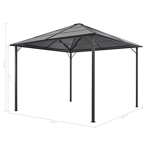 vidaXL Outdoor Gazebo with UV-Resistant Roof, Rust-Resistant Aluminium and Steel Frame, Elegant Design, 3x3 m Black