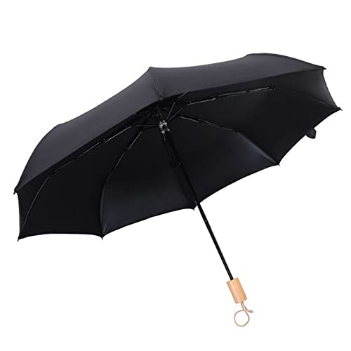 Meichoon Folding Umbrella Portable Anti UV Sun&Rain Windproof Water-Resistant Manual Opening&Closing Outdoor Parasol 3 Folding 8 Ribs for Men Women Kids Black