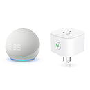 Echo Dot with Clock (5th Gen) Glacier White + meross Smart Plug with Energy Monitor