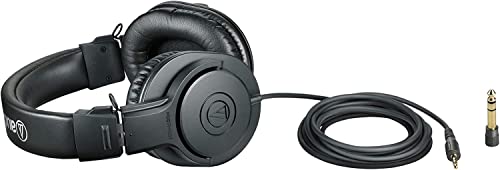 Audio-Technica ATH-M20X Comfortable Monitor Headphones, Black (at ATH-M20X)