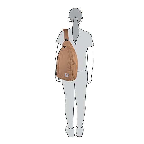 CARHARTT Mono Sling Backpack, Unisex Crossbody Bag for Travel and Hiking, Brown