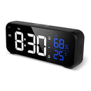 AMIR Digital Alarm Clock, Newest Mirror LED Clock with Voice Control, 5 Adjustable Brightness, 12/24H, Dual Alarms, Snooze, Temperature Display, Type-C Charging Port for Bedroom, Office