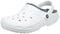 Crocs Unisex Adult Classic Lined Clog, White/Grey, US M10W12
