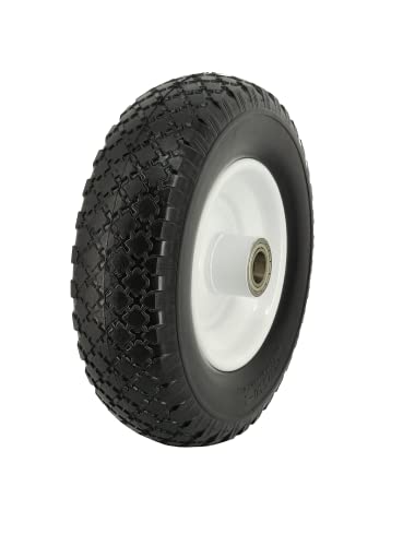 MaxxHaul 50502 12" Flat Free Solid Polyurethane All-Purpose Replacement Tire for Trailer Dollies Hand Trucks, Garden Carts, 12 inch, Black