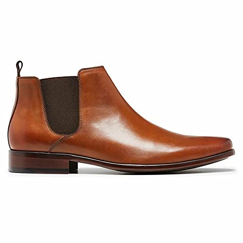 Mens Julius Marlow Kick Work Leather Cognac Slip On Shoes Boots 14 Standard Dress/Formal